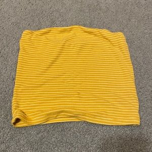 Yellow and white striped tube top from American Eagle